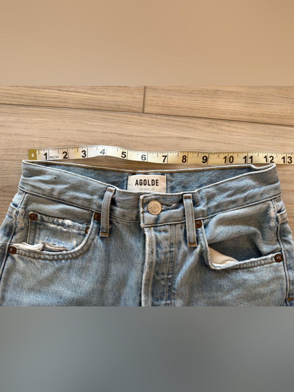 Agolde 90’s High Rise Light Blue Cropped Ankle Jeans - Picture 3 of 7